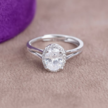 Katrina Oval Sterling Silver Adjustable Ring