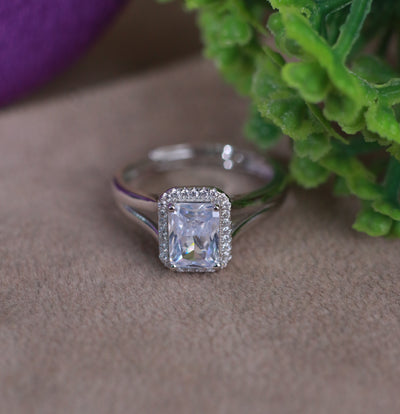 Katrina Emerald Sterling Silver Adjustable Ring