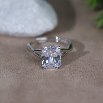 Sarah Emerald Sterling Silver Adjustable Ring