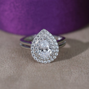 Eno Pear Sterling Silver Adjustable Ring/ Ghana