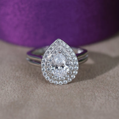 Eno Pear Sterling Silver Adjustable Ring/ Ghana