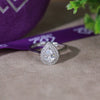 Zinnia Pear Sterling Silver Adjustable Ring