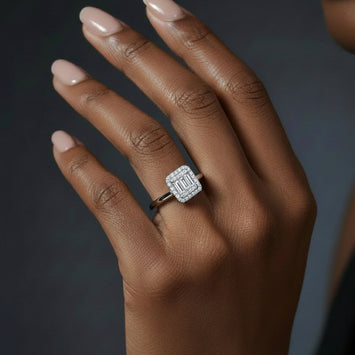 Brenda Cushion Sterling Silver Adjustable Ring
