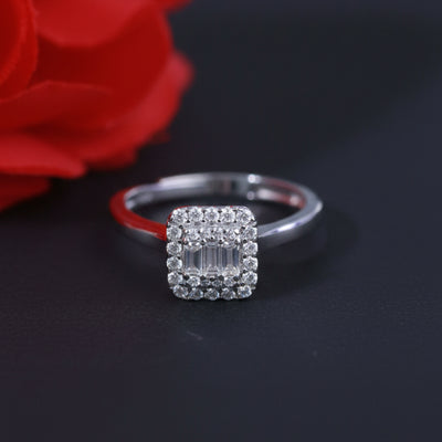 Brenda Cushion Sterling Silver Adjustable Ring
