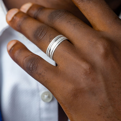 Vincent 18Karat White Gold Wedding Band