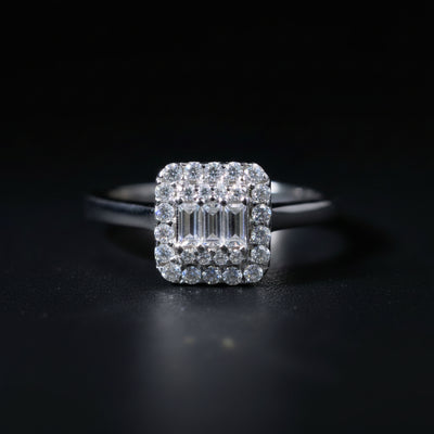 Brenda Cushion Sterling Silver Adjustable Ring