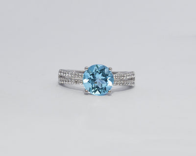 Julia 18Karat White Gold with Topaz Gemstone Engagement Ring
