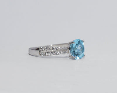 Julia 18Karat White Gold with Topaz Gemstone Engagement Ring