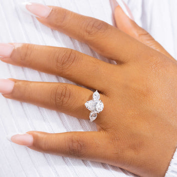 Francisca Pear Moissanite Sterling Silver Engagement Ring