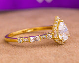 Ivanna Pear 18Karat Yellow Gold Engagement Ring