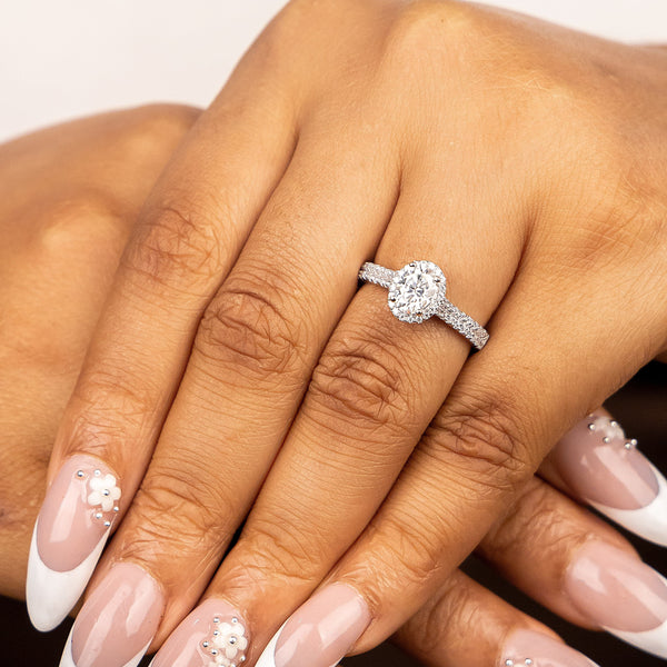 Janelle Moissanite Sterling Silver Engagement Ring