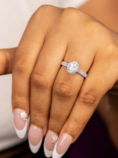 Janelle Moissanite Sterling Silver Engagement Ring