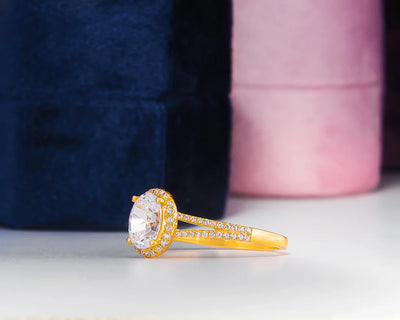 Katrina Oval 10Karat Yellow Gold Moissanite Engagement Ring