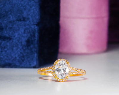Katrina Oval 10Karat Yellow Gold Moissanite Engagement Ring