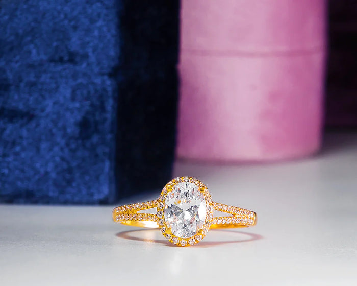 Katrina Oval 10Karat Yellow Gold Moissanite Engagement Ring