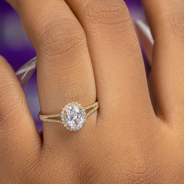 Katrina Oval 10Karat Yellow Gold Moissanite Engagement Ring
