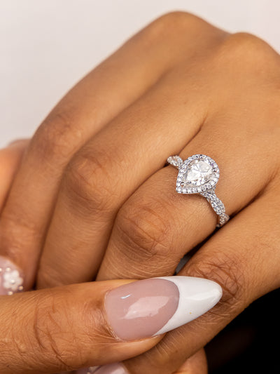 Kiara Moissanite Sterling Silver Engagement Ring