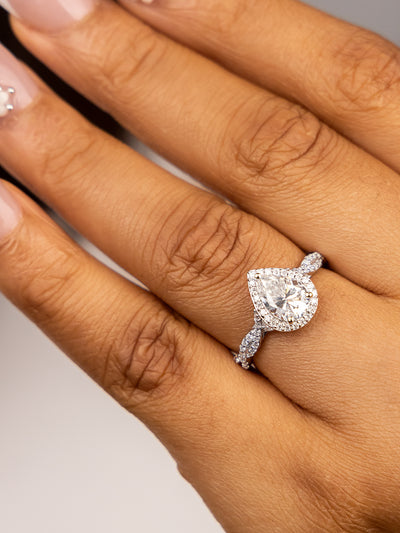 Kiara Moissanite Sterling Silver Engagement Ring