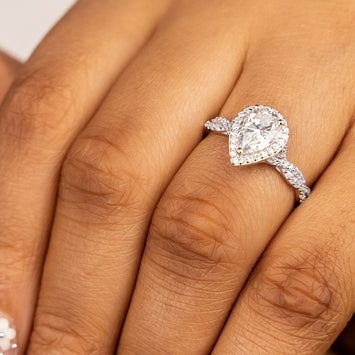 Kiara Moissanite Sterling Silver Engagement Ring