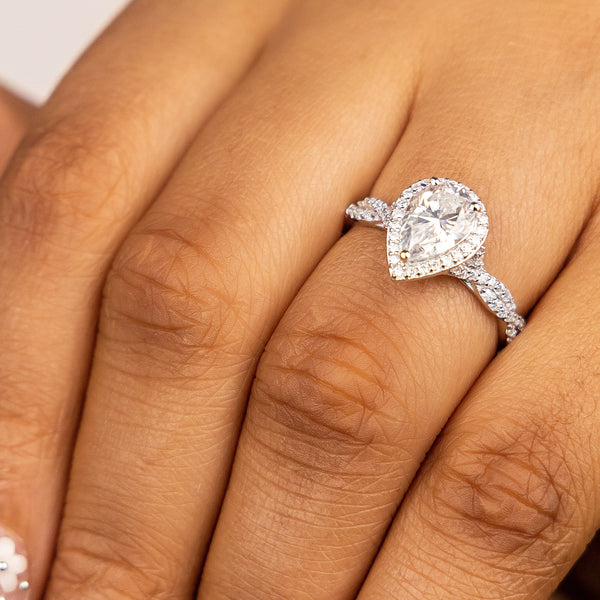 Kiara Moissanite Sterling Silver Engagement Ring