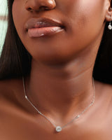 Katana Moissanite Sterling Silver Necklace and Earring Set