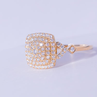 Laura Cushion 18Karat Yellow Gold Diamond Engagement Ring