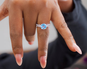 Julia 18Karat White Gold with Topaz Gemstone Engagement Ring