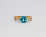 Julia 18Karat Yellow Gold with Topaz Gemstone Engagement Ring