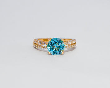 Julia 18Karat Yellow Gold with Topaz Gemstone Engagement Ring