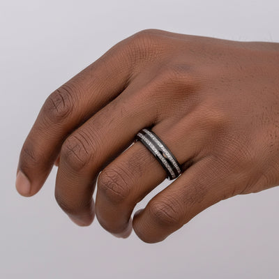 Leonard Black Titanium Wedding Band