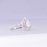 Mara Pear 18Karat White Gold Moissanite/ Diamond Engagement Ring