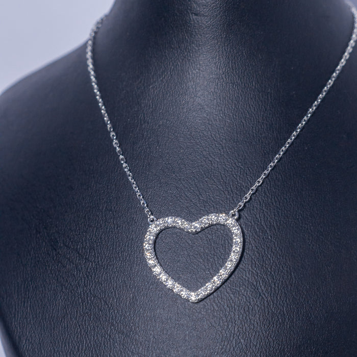 Maya Heart 18Karat White Gold Diamond Necklace – Saint Tracy