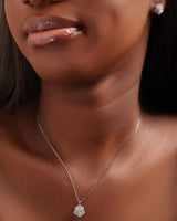 Nelly Moissanite Sterling Silver Necklace and Earring Set