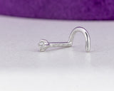 Medline 18Karat White Gold Diamond Nose Ring