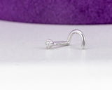 Medline 18Karat White Gold Diamond Nose Ring