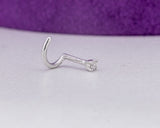 Medline 18Karat White Gold Diamond Nose Ring