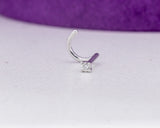 Medline 18Karat White Gold Diamond Nose Ring