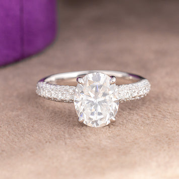 Isabel Oval Moissanite Sterling Silver Engagement Ring