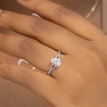 Sarah Pear 10Karat White Gold Moissanite Engagement Ring