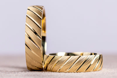 Sean 18Karat Yellow Gold Wedding Band/ Ghana