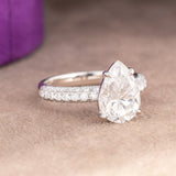 Silver Moissanite Engagement Ring