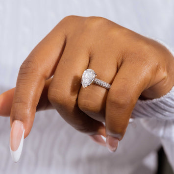Silver Moissanite Engagement Ring