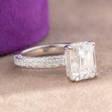 Silver Moissanite Engagement Ring