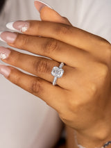 Tami Emerald Moissanite Sterling Silver Engagement Ring