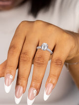 Tami Oval Moissanite Sterling Silver Engagement Ring