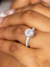 Tami Oval Moissanite Sterling Silver Engagement Ring