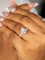Tami Pear Moissanite Sterling Silver Engagement Ring