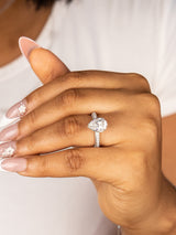 Tami Pear Moissanite Sterling Silver Engagement Ring