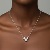 Iro Cushion 10Karat White Gold Moissanite Necklace