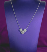 Iro Cushion 10Karat White Gold Moissanite Necklace
